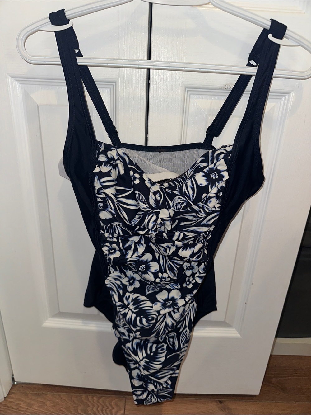 Girls Navy Floral One-Piece Swimsuit